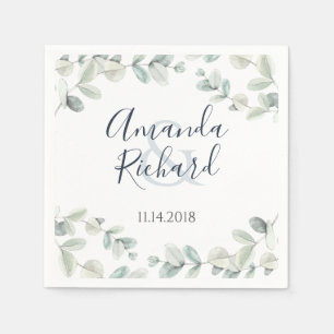 Modern Eucalyptus Wedding Reception Napkins