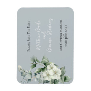 ~Modern Eucalyptus Wedding Save The Date Magnet