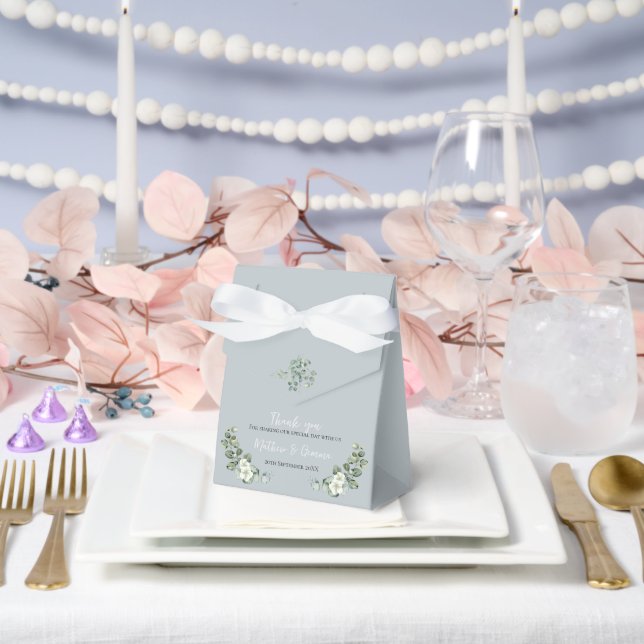 Modern eucalyptus Wedding Tent Favour Box (Wedding)