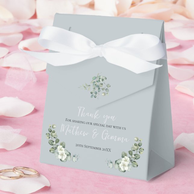 Modern eucalyptus Wedding Tent Favour Box (Wedding)