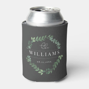 Modern Eucalyptus Wreath Wedding Minimalist Can Co Can Cooler