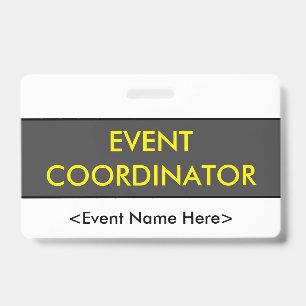 Modern "EVENT COORDINATOR" Badge ID Badge