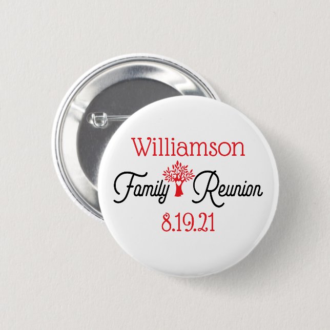Modern Event Family Reunion 6 Cm Round Badge (Front & Back)