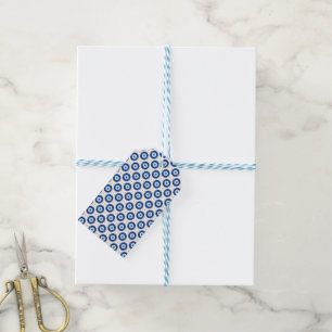 Modern Evil Eye Pattern Blue & Gold Protection Gift Tags