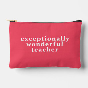 Modern Exceptionally Wonderful Teacher   Dark Pink Accessory Pouch