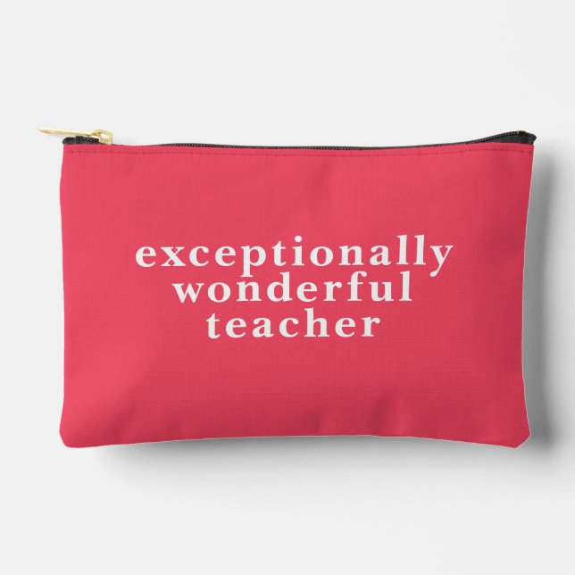 Modern Exceptionally Wonderful Teacher | Dark Pink Accessory Pouch (Front)