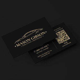 Modern Executive Chauffeur Luxury Black Car Business Card