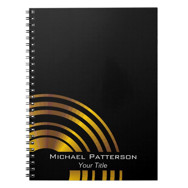 Modern Executive Circles Professional Personalised Notebook (Front)