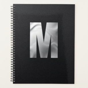 Modern Executive Monogram Bold Silver Foil Planner