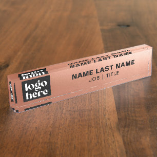 Modern Executive Name Title Business Logo Nameplate
