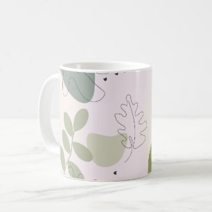 Modern Exotic Leaves Pattern Coffee Mug