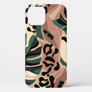 Modern exotic pattern with leopard skin. Creative iPhone 12 Case