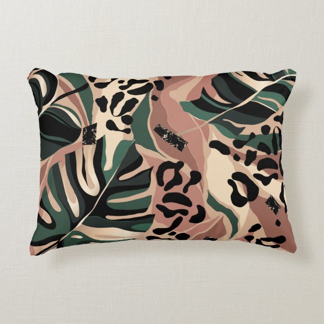 Modern exotic pattern with leopard skin. Creative  Decorative Cushion (Front)