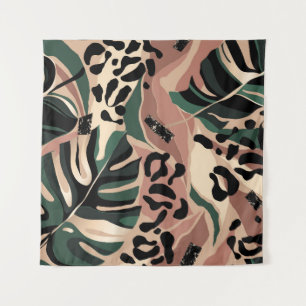Modern exotic pattern with leopard skin. Creative Tapestry