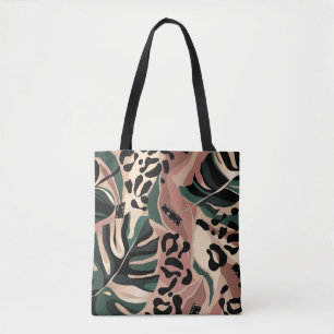 Modern exotic pattern with leopard skin. Creative Tote Bag