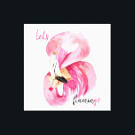 Modern Exotic Pink Let's Flamingo Watercolor   Canvas Print<br><div class="desc">Modern Exotic Pink Let's Flamingo Watercolor</div>