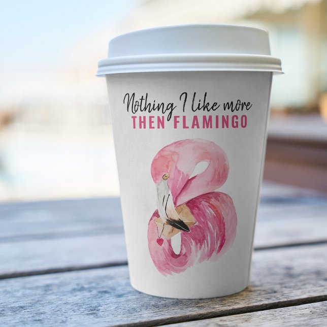 Modern Exotic Pink Watercolor Flamingo Gift Paper Cups (Creator Uploaded)