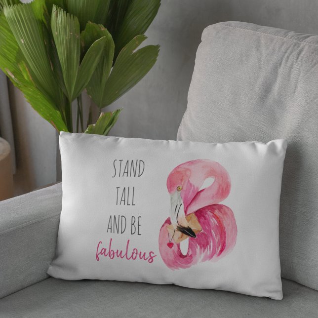 Modern Exotic Stand Tall And BE Fabulous Flamingo Decorative Cushion (Creator Uploaded)