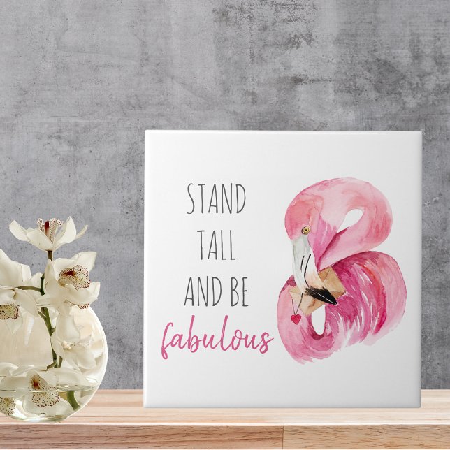 Modern Exotic Stand Tall And BE Fabulous Flamingo Tile (Creator Uploaded)