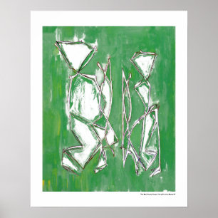 Modern Expressionism Colourful Geometric Couple Ar Poster