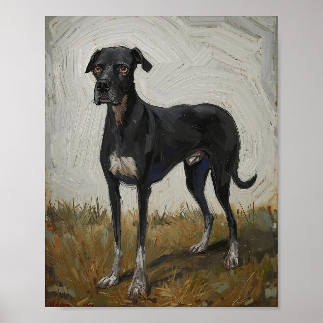  Modern Expressionist Dog Art Poster (Front)