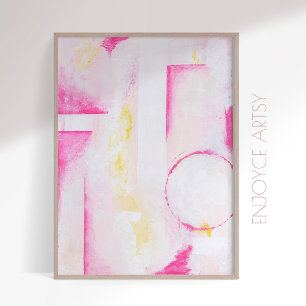 Modern expressive geometric abstract painting  poster