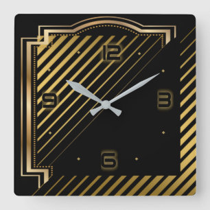 Modern extra elegant Art Deco Square Wall Clock