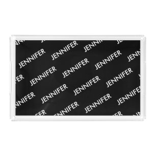 Modern Extravagant You Name It Personalised Black  Acrylic Tray