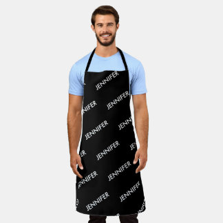 Modern Extravagant You Name It Personalised Black Apron