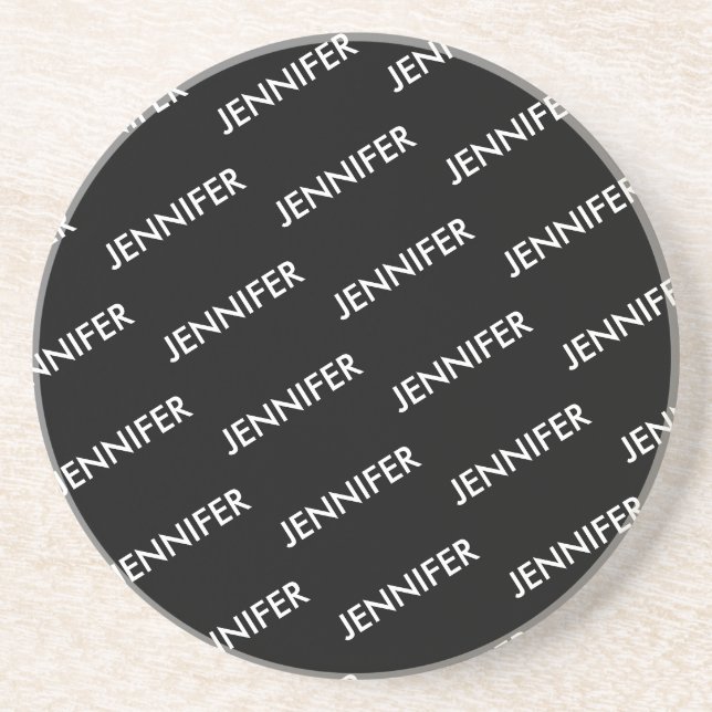Modern Extravagant You Name It Personalised Black  Coaster (Front)