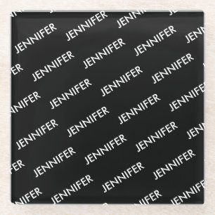 Modern Extravagant You Name It Personalised Black Glass Coaster