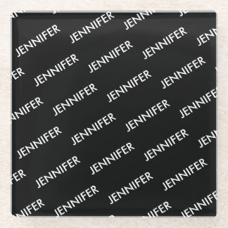 Modern Extravagant You Name It Personalised Black Glass Coaster
