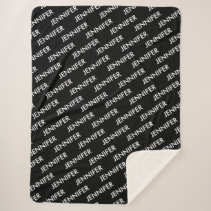 Modern Extravagant You Name It Personalised Black  Sherpa Blanket