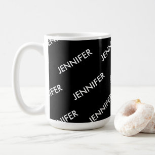 Modern Extravagant You Name It Personalized Black  Coffee Mug