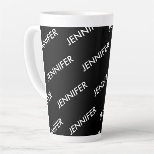 Modern Extravagant You Name It Personalized Black Latte Mug