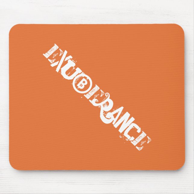 Modern Exuberance Orange Bold Graffiti Typography Mouse Mat (Front)