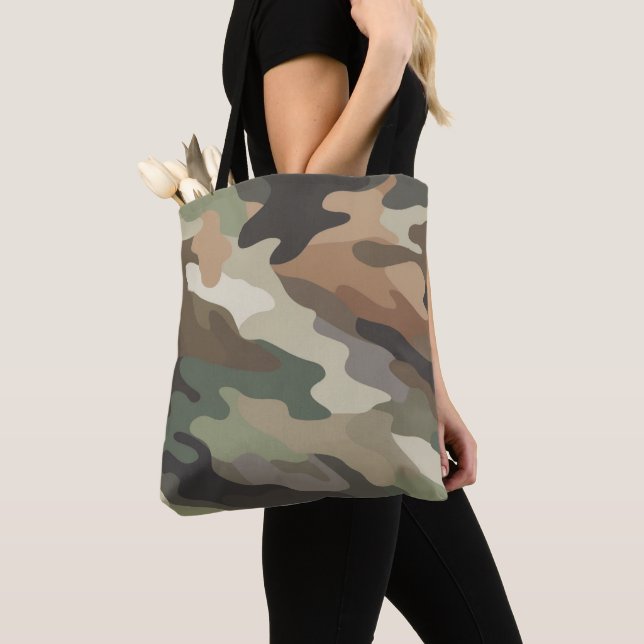Modern Eye Catching Camo Carryall Tote Bag (Close Up)