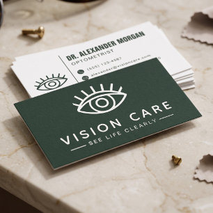 Modern Eye Doctor Clean Optometrist Vision Care Business Card