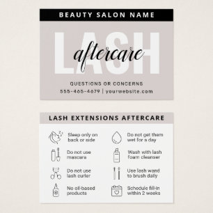 Modern Eyelash Extensions Lash Aftercare Card