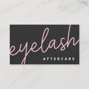 Modern Eyelash Extensions Lash Lift Aftercare Business Card
