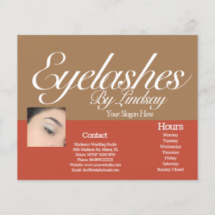 Modern Eyelash Services Earthy Pricing Brochure