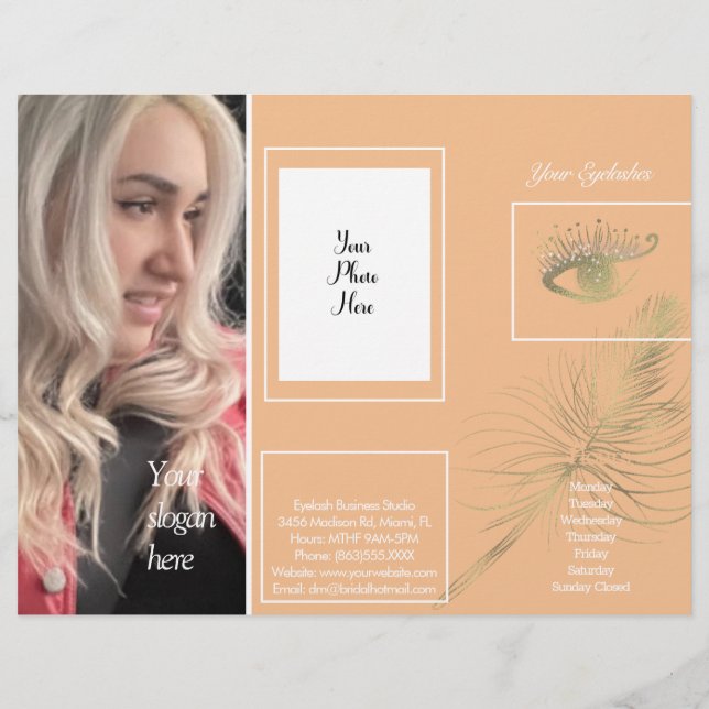 Modern Eyelash Services Session Brochure Flyer (Back)