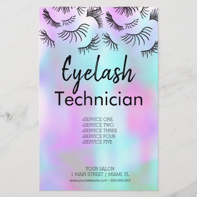 Modern Eyelashes Beauty Salon Business Flyer (Front)