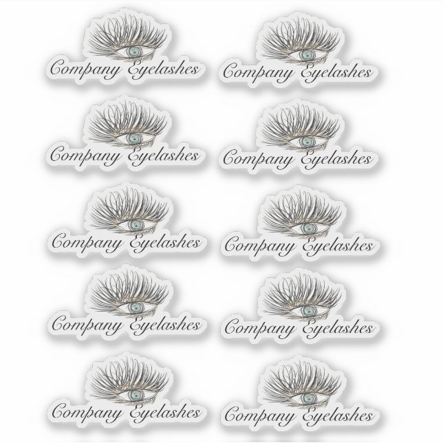 Modern Eyelashes Packaging Business Name Sticker (Front)