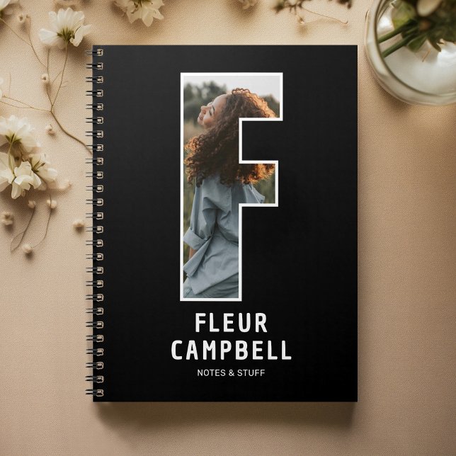 Modern "F" Photo Initial Monogram Notebook (Creator Uploaded)