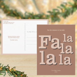 Modern Fa La Mocha Simple Minimal Christmas Postcard