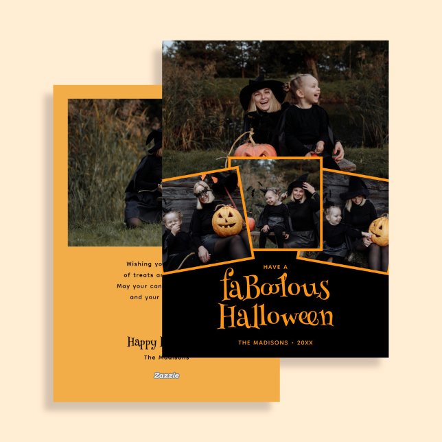 Modern Faboolous Halloween Photo Collage Holiday Card (Creator Uploaded)