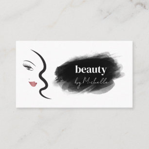 Modern Face Beauty Makeup Minimalist Simple Busine Business Card