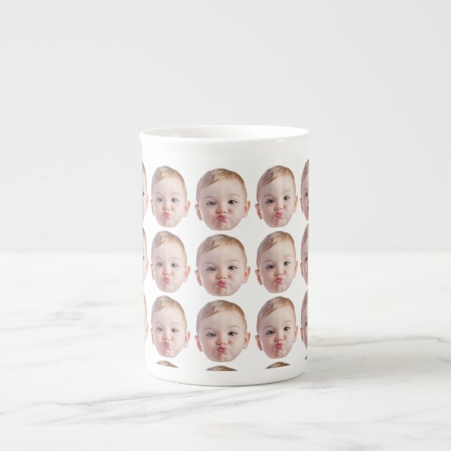 Modern Face Boyfriend Girlfriend Gift Funny Faces Bone China Mug (Front)