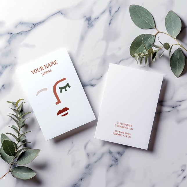 Modern face illustration Earring display card (Modern face illustration Earring display card. A unique solution to show off your brand.)